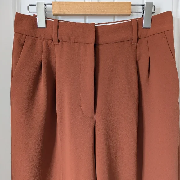 Aritzia Wilfred Effortless Dress Pants in Rust Orange Size 8 - Picture 8 of 10